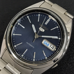 セイコー デイデイト 自動巻 オートマチック 腕時計 メンズ 7S26-0480 ネイビー文字盤 稼働品 SEIKO QR052-279