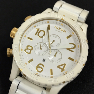 ニクソン 12A ビッグフェイス クロノグラフ デイト クォーツ 腕時計 メンズ ホワイト 未稼働品 NIXON QR052-147