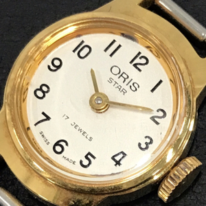 送料360円 ORIS STAR 手巻き 機械式 腕時計 レディース シルバーカラー文字盤 17石 不動 オリス QR052-264 同梱NG