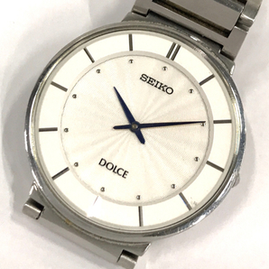 送料360円 セイコー ドルチェ クォーツ 腕時計 メンズ 4J40-0AC0 ホワイト文字盤 純正ブレス SEIKO 同梱NGの画像1