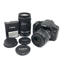 1円 Canon EOS Kiss X3 EF-S 18-55mm 1:3.5-5.6 IS 55-250mm 1:4-5.6 デジタル一眼レフカメラ レンズ C271027_画像1