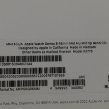 1円 Apple Watch Series8 45mm GPS+Cellularモデル MNK43J/A A2775 ミッドナイト スマートウォッチ 本体_画像6