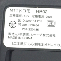 DOCOMO SHARP home5G NTTドコモ HR02 ホームルーター Wi-Fi ダークグレイ 利用制限〇 通電確認済_画像5