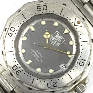  TAG Heuer 3000 Professional Date quartz wristwatch men's gray face not yet operation goods original breath QR054-150