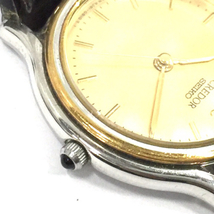 セイコー クレドール 18KT + SS クォーツ 腕時計 レディース ゴールドカラー文字盤 社外ベルト 付属品あり QR054-87_画像4