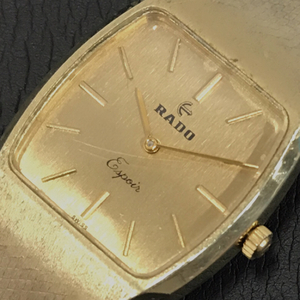 ラドー エスポワール 手巻き 機械式 腕時計 ゴールドカラー 純正ブレス メンズ 稼働品 RADO QR054-111