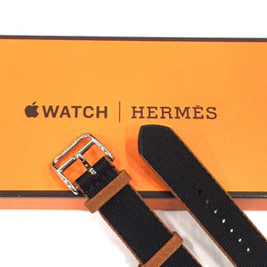 1 иен Hermes Applewatch Apple часы 41mm для ремень tsu il Jump частота черный × оттенок коричневого сохранение с коробкой 
