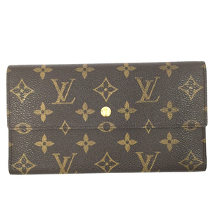 ルイヴィトン M61215 モノグラム ポルトトレゾールインターナショナル 三つ折り長財布 茶系 LOUIS VUITTON QR054-7