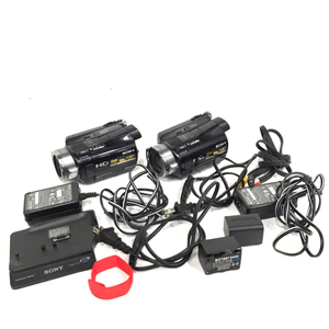 SONY HDR-SR8 HDD デジタルビデオカメラ 2点セット 通電確認済み QR054-39