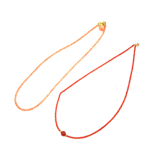 1 jpy ../ coral catch K18 necklace red series other K14 coral pink series . accessory gross weight approximately 9.4g total 2 point A11840