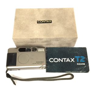 1円 CONTAX T2 Carl Zeiss Sonnar 2.8/38 T* コンパクトフィルムカメラ 通電確認済み