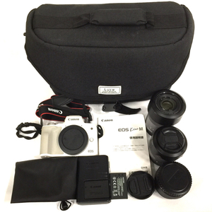 1 иен Canon EOS KISS M EF-M 15-45mm 1:3.5-6.3 IS STM 55-200mm 1:4.5-6.3 IS STM беззеркальный однообъективный камера C281137