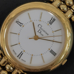 クリスチャンディオール クォーツ 腕時計 レディース 3020 ホワイト文字盤 未稼働品 純正ブレス Christian Dior