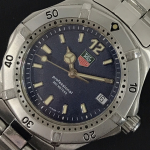 タグホイヤー プロフェッショナル デイト クォーツ 腕時計 ブルー文字盤 未稼働品 WK1213 純正ブレス TAG Heuer