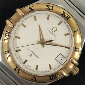  Omega Constellation Date quartz wristwatch 1312-30 not yet operation goods white face men's original breath OMEGA