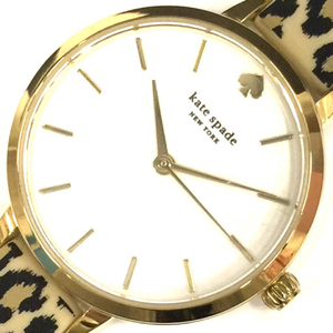 ケイトスペード クォーツ 腕時計 レディース ホワイト文字盤 KSW9040 未稼働品 アニマル柄ラバーベルト 付属品あり