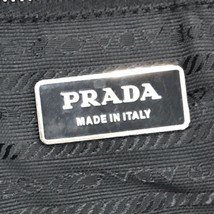 1円 プラダ レザートートバッグ 三角プレート ポケット付 レディース ブラック ブランド小物 保存袋 PRADA_画像8