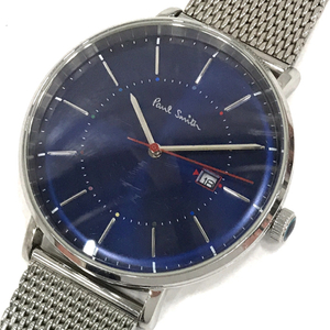  стоимость доставки 360 иен Paul Smith Date кварц наручные часы голубой циферблат мужской работа товар Paul Smith QR054-125 включение в покупку NG