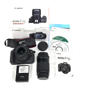 1円 CANON EOS Kiss X7i EF-S 18-55mm 1:3.5-5.6 IS STM 55-250mm 1:4-5.6 IS STM デジタル一眼レフ カメラ L081918