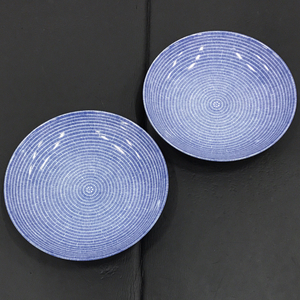 美品 アラビア 24h Avec plate 直径24cm blue アベックプレート 2点 セット ARABIA 洋食器 陶器