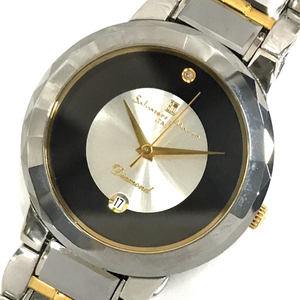 サルバトーレマーラ デイト クォーツ 腕時計 メンズ シルバーカラー文字盤 メンズ 純正ブレス 付属品あり QR061-166