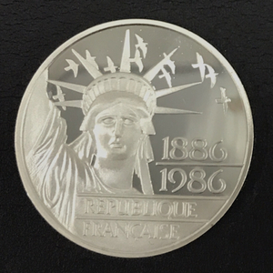 自由の女神像 100周年 100フラン銀貨 1986年 プルーフ 保存箱付き 記念硬貨 QR061-467
