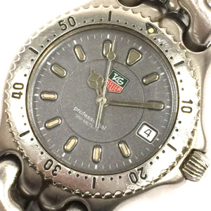 タグホイヤー プロフェッショナル デイト クォーツ 腕時計 メンズ WG1213-K0 グレー文字盤 純正ブレス TAG Heuer