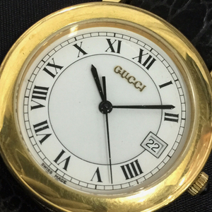 グッチ デイト クォーツ 腕時計 ホワイト文字盤 未稼働品 7200M 社外レザーベルト ファッション小物 GUCCI