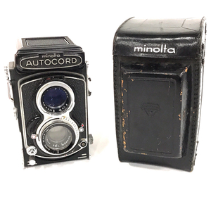 minolta AUTOCORD ROKKOR 1:3.5 75mm 二眼レフ フィルムカメラ 光学機器 QD062-42