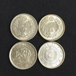  postage 360 jpy Japan 10 sen Meiji six year / Meiji three 10 9 year / Taisho two year / Taisho three year . gross weight approximately 9.8g old coin total 4 point QR061-496 including in a package NG