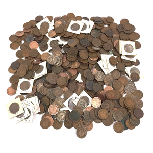 旧日本銅貨 二銭 古銭 古硬貨 古コイン アンティーク レトロ 総重量 約10kg 多数まとめセット