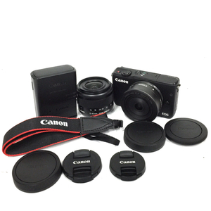 1円 Canon EOS M10 EF-M 15-45mm 1:3.5-6.3 IS STM 22mm 1:2 STM ミラーレス一眼カメラ C182326