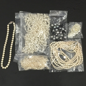 1 jpy pearl catch 18K WG necklace white series other catch SILVER pearl / color stone gray series etc. gross weight approximately 565.4g A12018 summarize 