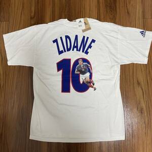 希少！【 デッドストック 】 00s adidas ジダン Tシャツ XXL 白 フランス代表 ZIDANE アディダス サッカー ユベントス 