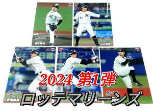 【 2024　第1弾　ロッテマリーンズ 】　レギュラーカード　全5種セット　★　カルビープロ野球チップス 安田　小島　種市　岡　山口