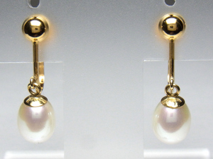 [cicada] there is no final result!1 jpy ~tasaki(TASAKI)K18 natural pearl earrings 