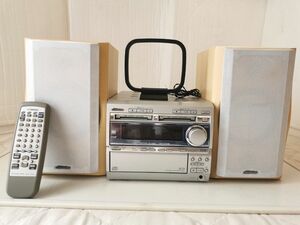 ビクターCD. MD システムコンポ 純正リモコン、AMアンテナ付属の美品