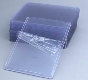 【訳あり】トップローダー 50枚セット 薄い青 保護フィルム付 硬質カードケース