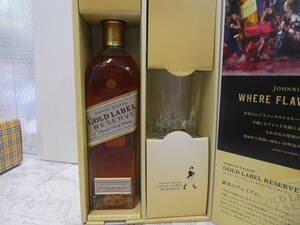 ☆ 未開栓 箱開封品 ジョニーウォーカー ゴールドラベル リザーブ 箱 グラス付 JOHNNIE WALKER GOLD LABEL RESERVE 700ml 40％ 1円から ☆