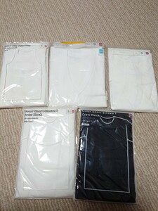 新品 初期ユニクロ インナー5枚セット クルーネックT ノースリーブT フライスVネックT リブタンクトップ UNIQLO Sサイズ 