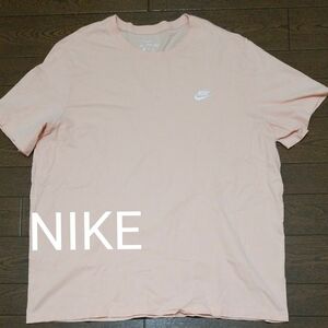 NIKE　ワンポイントロゴ刺繍Tシャツ　サーモンピンク系　XXL M-2428