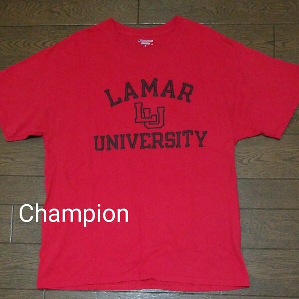 Champion　プリントTシャツ　LAMAR 赤系　L C-2416