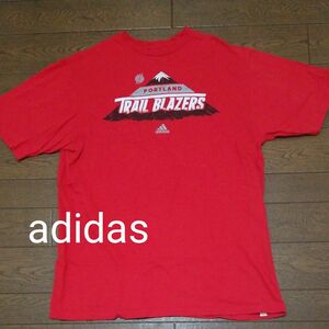 adidas　プリントTシャツ　PORTLAND 赤系　XL A-2420