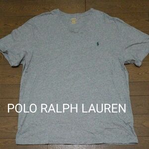 POLO RALPH LAUREN ワンポイントVネックTシャツ　グレー系 XL/TG P-2417