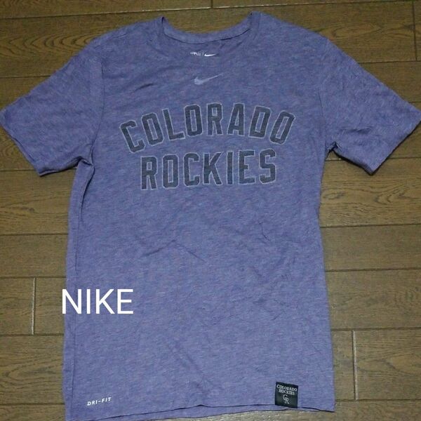 NIKE　DRI-FIT プリントTシャツ　COLORADO ブルー系　M N-2494