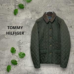 TOMMY HILFIGER トミーヒルフィガー（S）キルティングジャケット コーデュロイコンビ カーキ