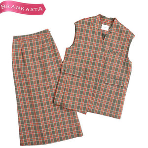 【美品・定2.3万】アメリ OTONA WRAP VEST SETUP DRESS セットアップ チェック柄 ベスト×スカート otona MUSE S[NEW]★61DK31