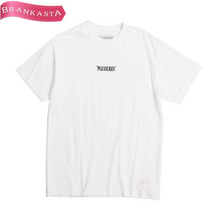 【美品・定価8千】PLEASURES/プレジャーズ 半袖Tシャツ トップス ロゴプリント柄 綿 アパルトモン 別注 M 白 黒[NEW]★61EC72