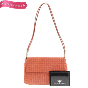 BOTTEGA VENETA/ボッテガヴェネタ イントレチャート ショルダーバッグ レザー ヴィンテージ コーラルレッド系 [NEW]★62EA29