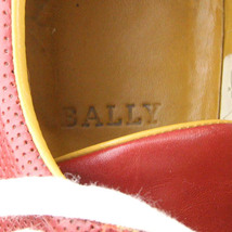 BALLY/バリー レディース スニーカー 靴 ローカット パンチング レザー 本革 大きいサイズ 26.5cm 39 1/2 赤 白[NEW]★62EA31_画像7
